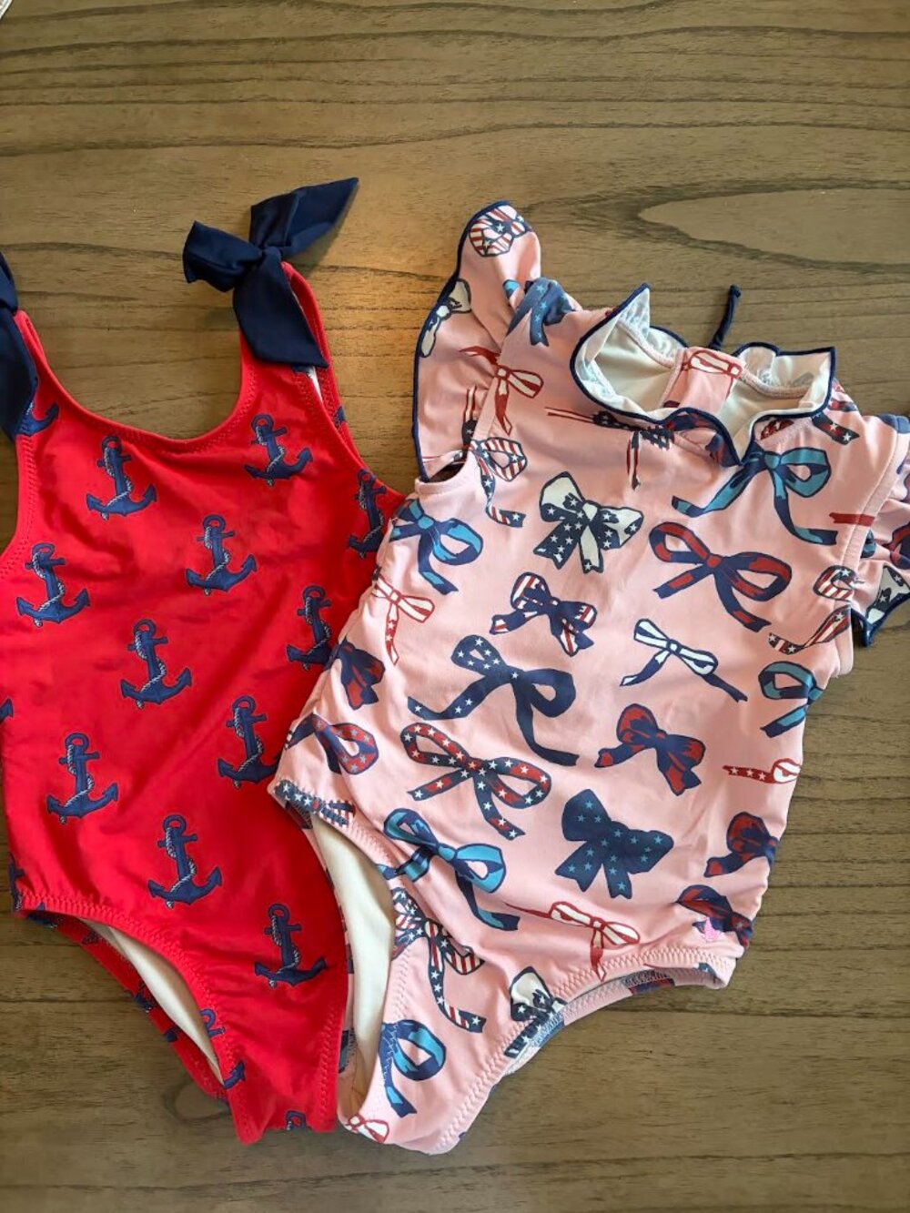 Two Pink Chicken Toddler Girl's Swim Suits S 4T